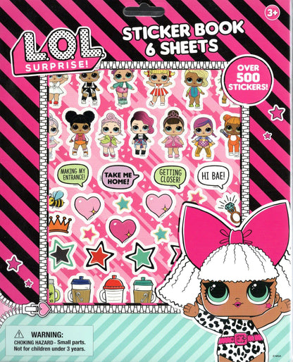 L.O.L. Surprise, Moana 2, Stitch - Sticker Pad with Over 500 Stickers Set of 3