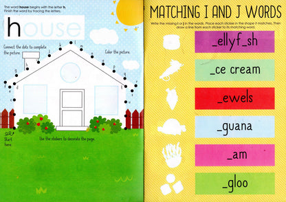 Shapes, Numbers, Letters, and Colors Pre-K/K Learning Sticker Activity Book Set