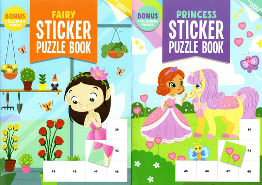 Sticker Puzzles Books - Fairy & Princess (Set of 2 Books)
