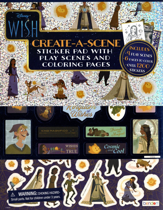 Disney Wish Create-A-Scene Sticker Pad with Play Scenes and Coloring Pages