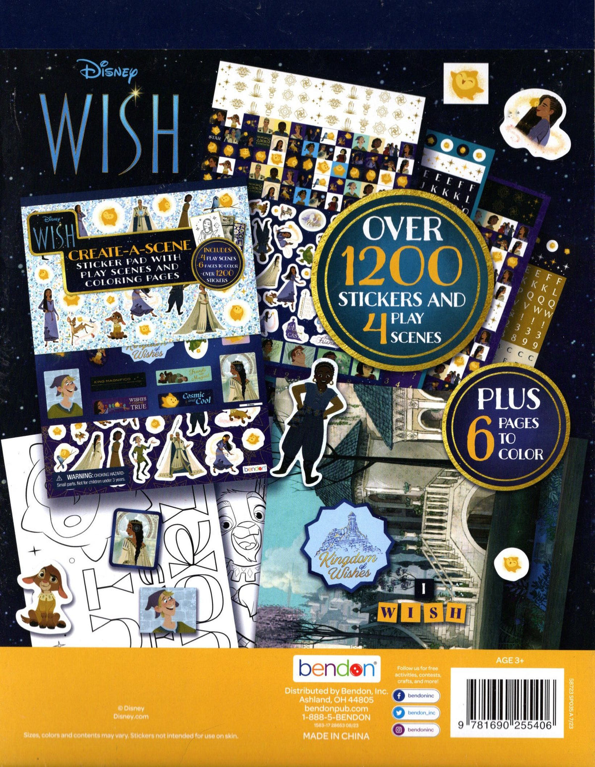 Disney Wish Create-A-Scene Sticker Pad with Play Scenes and Coloring Pages