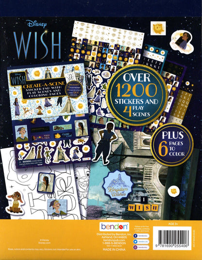 Disney Wish Create-A-Scene Sticker Pad with Play Scenes and Coloring Pages