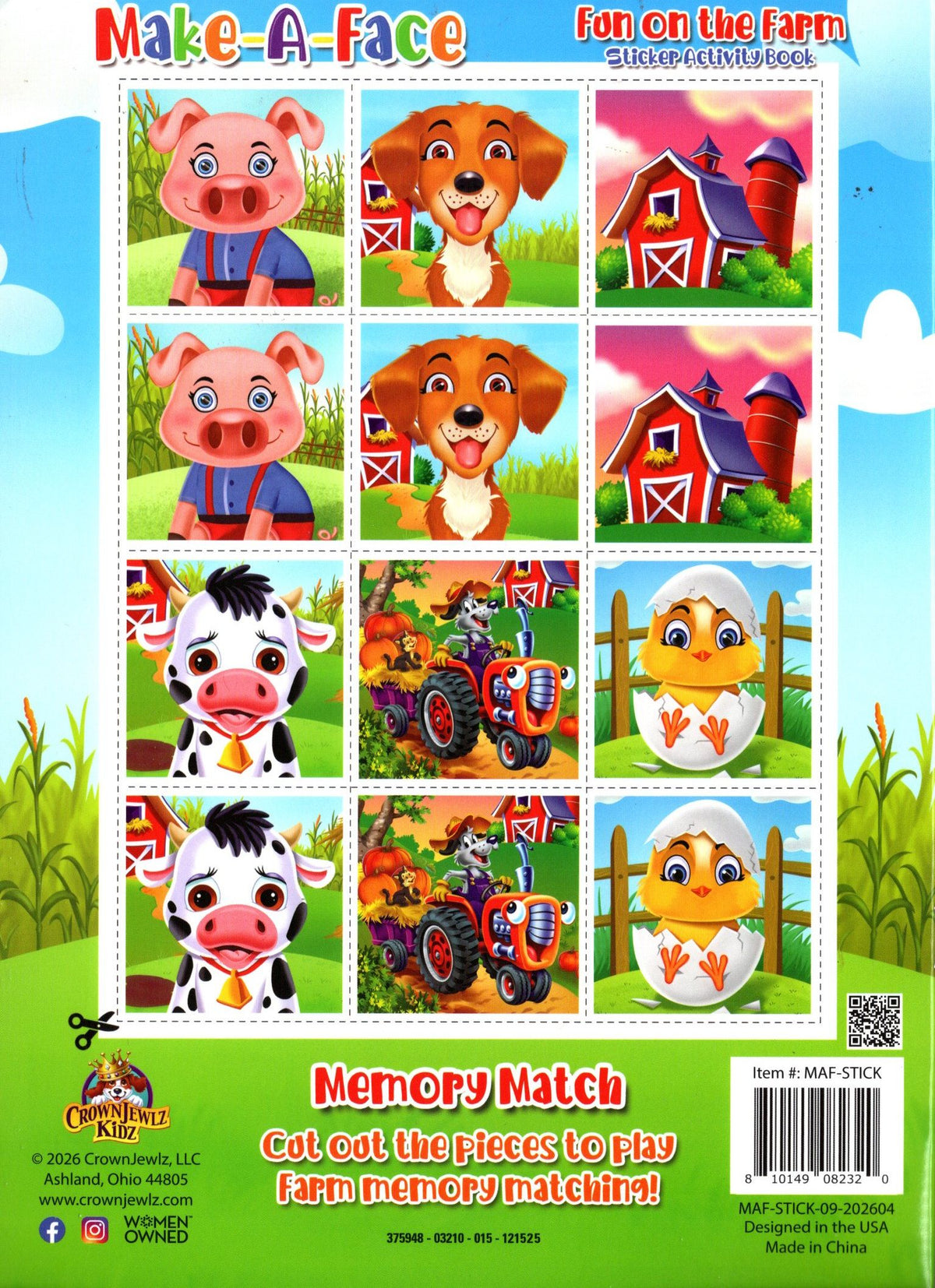 Make-A-Face Fun on the Farm Sticker Activity Book