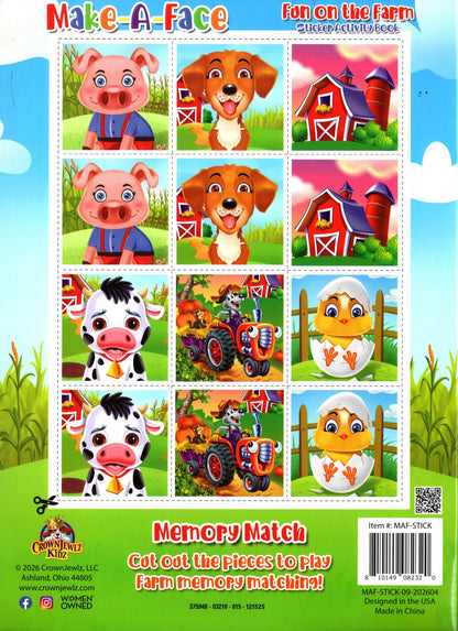 Make-A-Face Fun on the Farm Sticker Activity Book