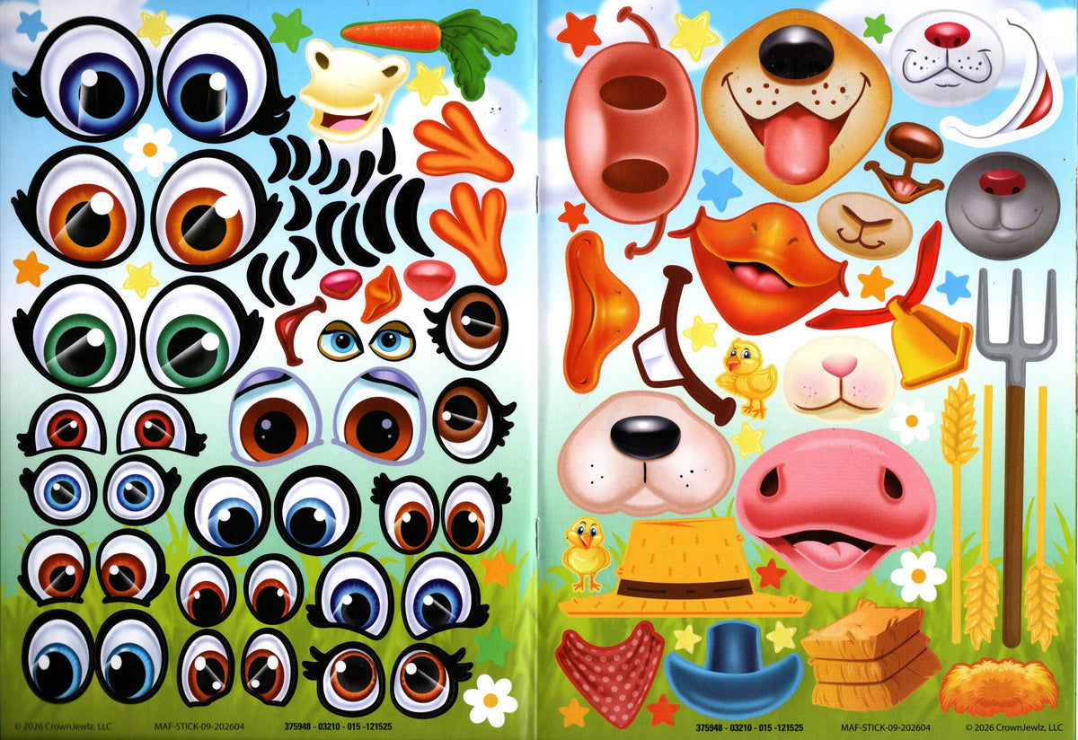 Make-A-Face Fun on the Farm Sticker Activity Book
