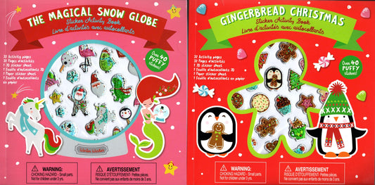 The Magical Snow Globe & Gingerbread Christmas Holiday Sticker Activity Book