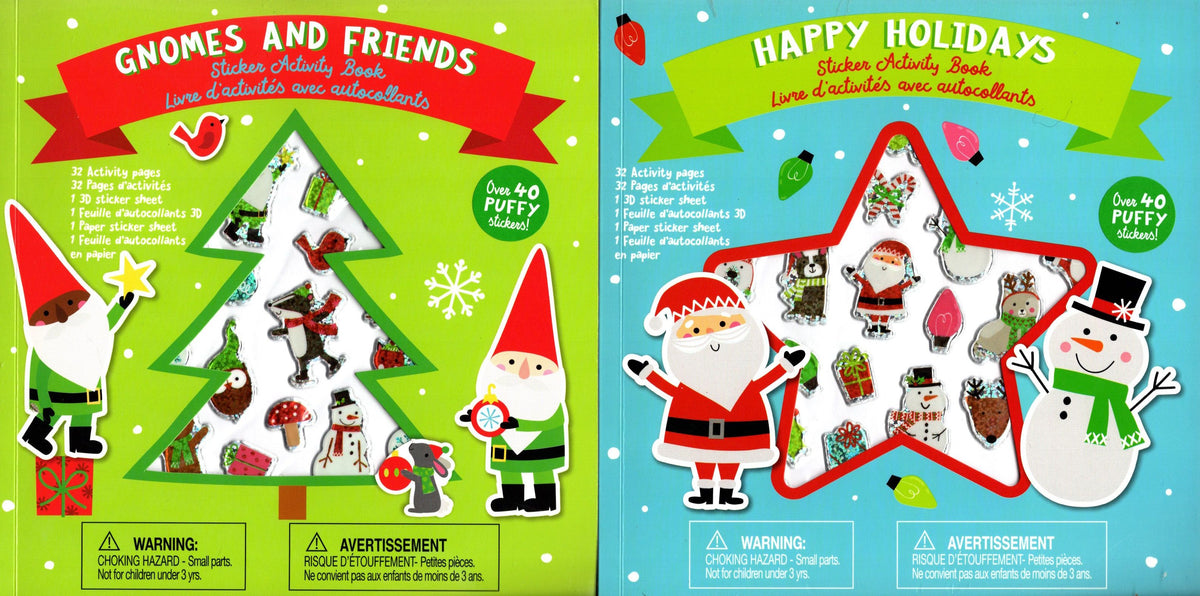 Gnomes and Friends & Happy Holidays Holiday - Sticker Activity Book Set