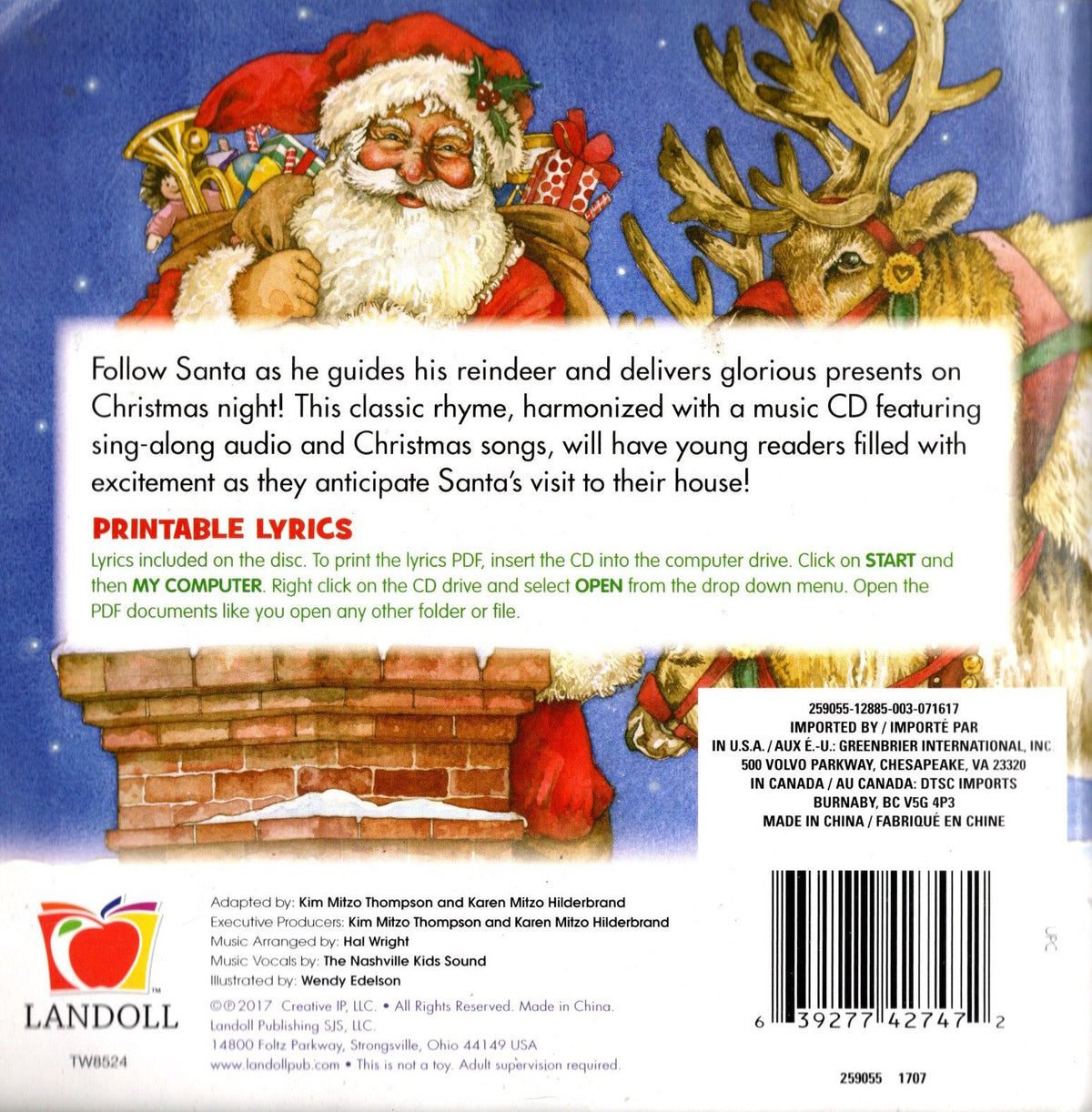 Up on the Housetop Christmas Book with Music CD