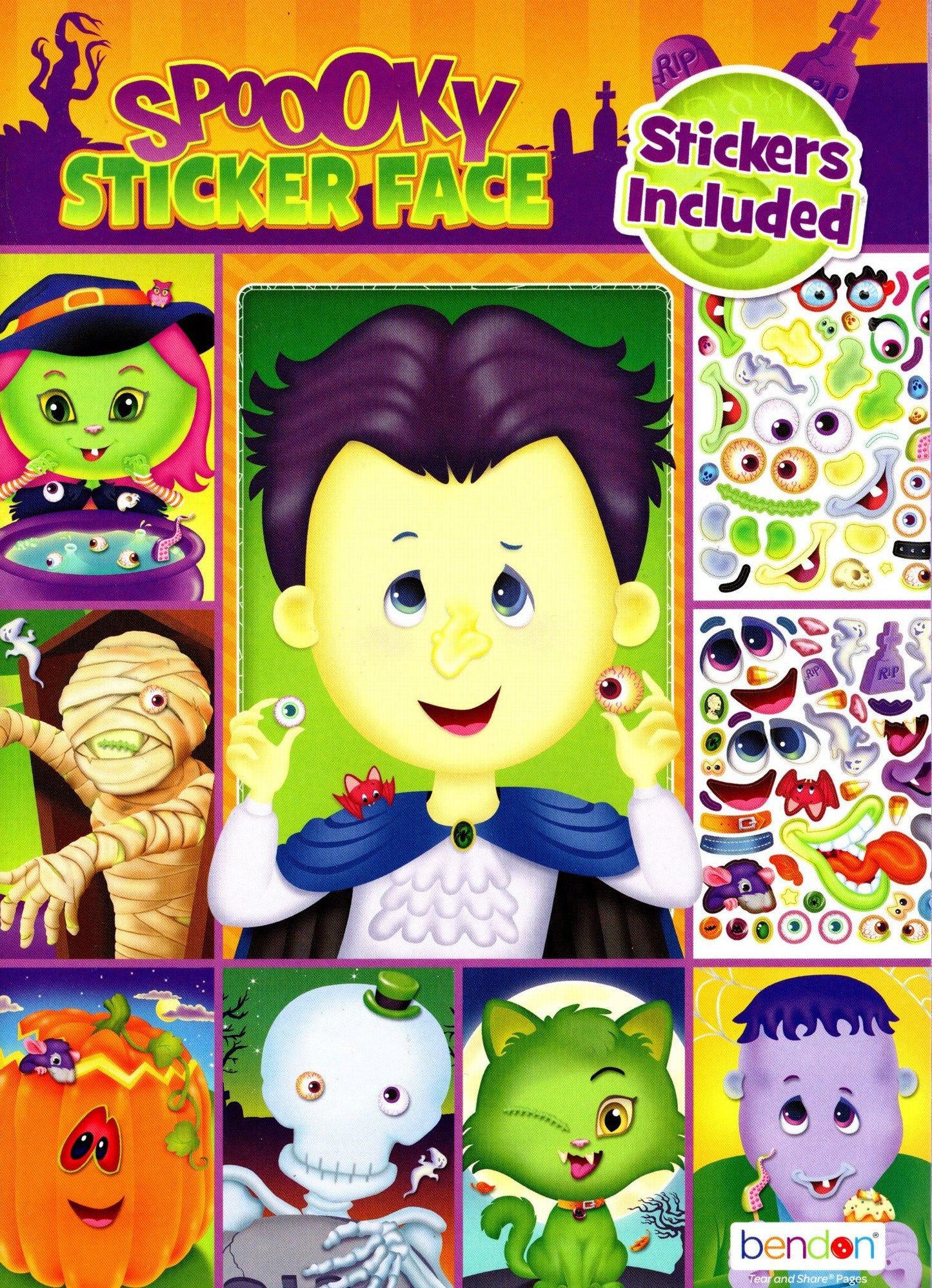 Spooky Sticker Face Halloween Activity Book 2-Book Bundle v3