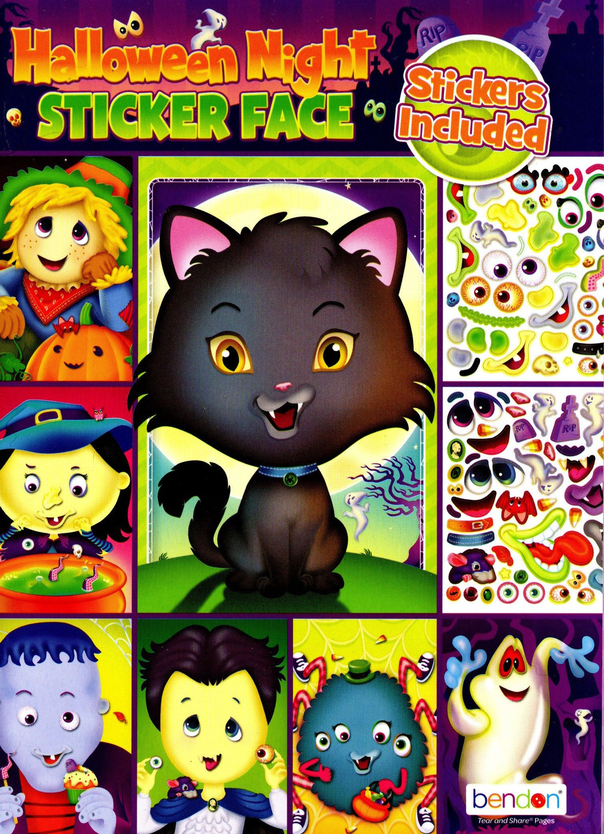 Spooky & Halloween Night Sticker Face Activity 2-Book Bundle