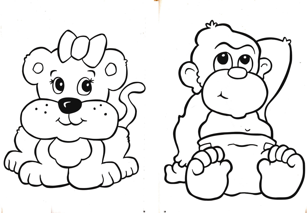 Sunny Ducky Days & Little Baby Animals Sticker Book to Color Set