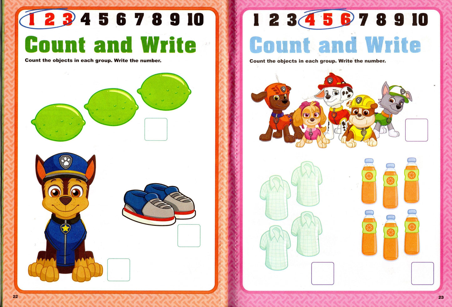 PAW Patrol Counting 1-10 Pre-K Workbook Educational Learning Activity Book