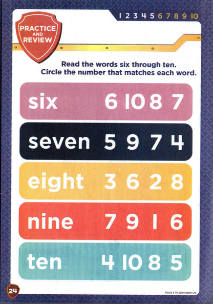 PAW Patrol Numbers & Counting Pre K-K Workbook Educational Learning Book