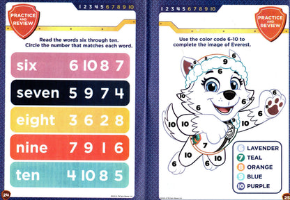 PAW Patrol Numbers & Counting Pre K-K Workbook Educational Learning Book