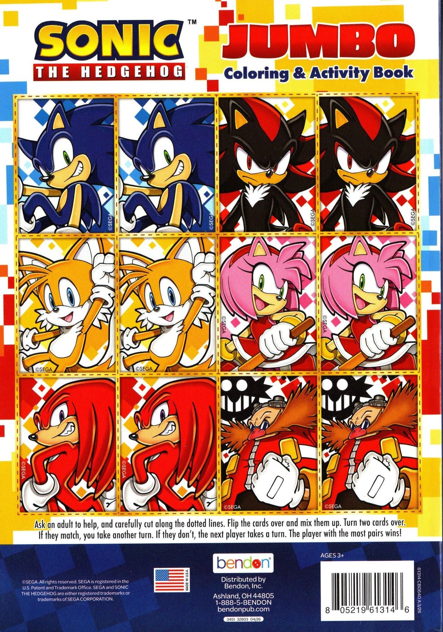 Sonic the Hedgehog Jumbo Coloring & Activity Book with Bonus Memory Match Game