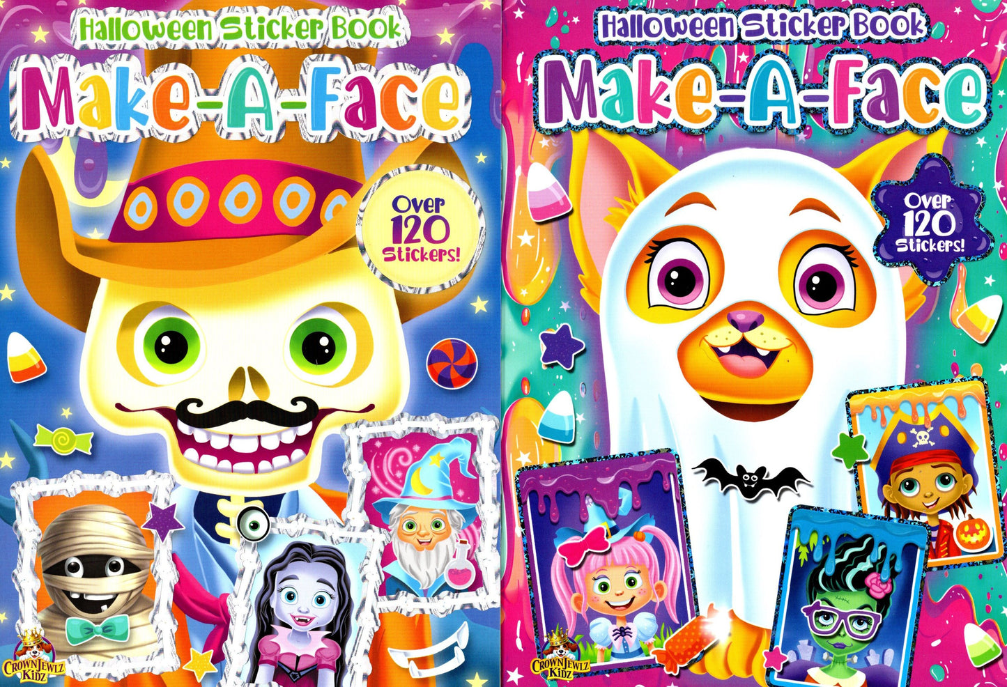 Halloween Make-A-Face Sticker Book Set - 2-Pack