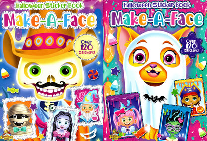 Halloween Make-A-Face Sticker Book Set - 2-Pack