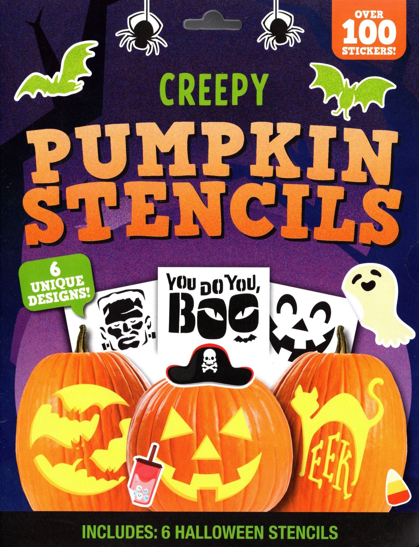The Clever Factory Halloween Creepy Pumpkin Stencils & Stickers Activity Pack 6