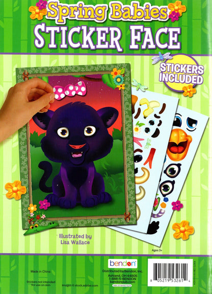 Spring Babies Sticker Face - Coloring Book
