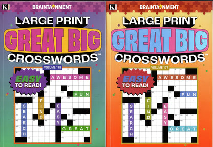Kappa Braintainment Large Print Great Big Crosswords Books Bundle, Vol.177 & 178