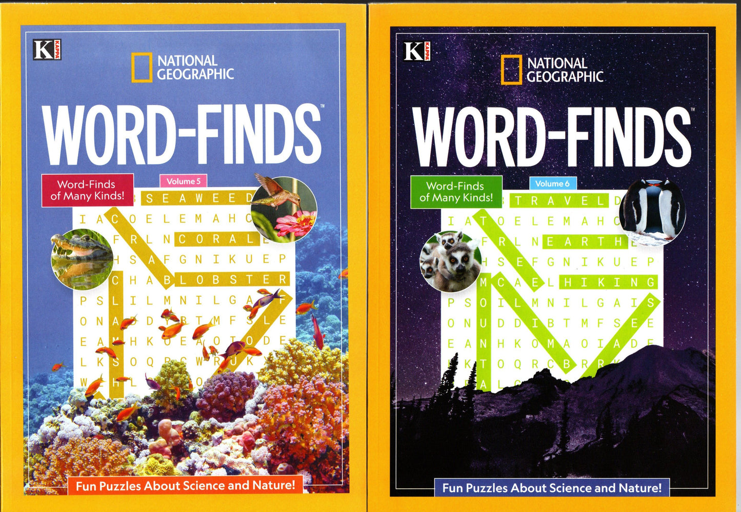 Kappa National Geographic Word-Finds Books Bundle, Volumes 5 & 6