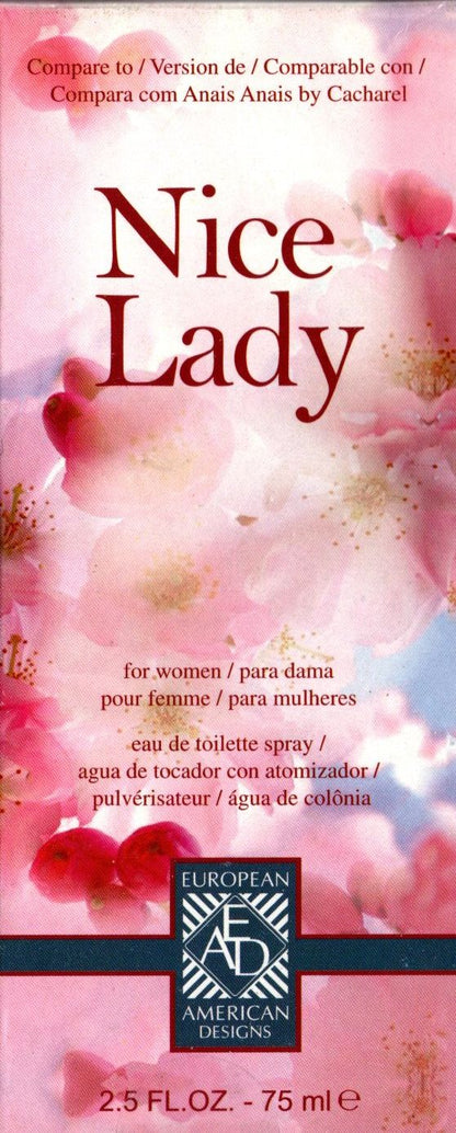 EAD European American Designs Nice Lady Eau De Toilette Spray 2.5 Fl. Oz