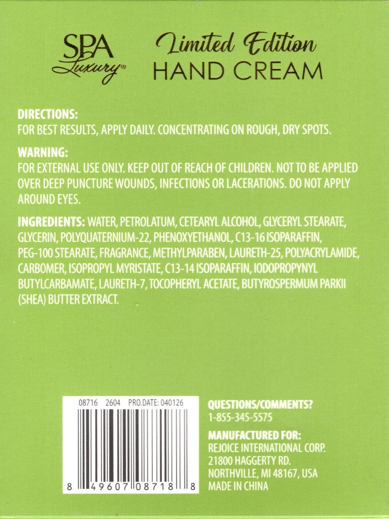 SPA Luxury Limited Edition Moisturizing Hand Cream Cashmere & Lavender Set, 2.8