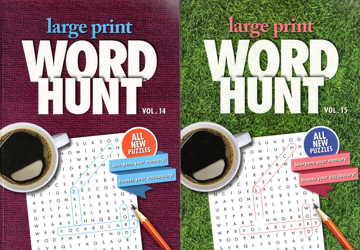 Large Print Word Hunt - All New Puzzles - Vol.14 - Vol.15