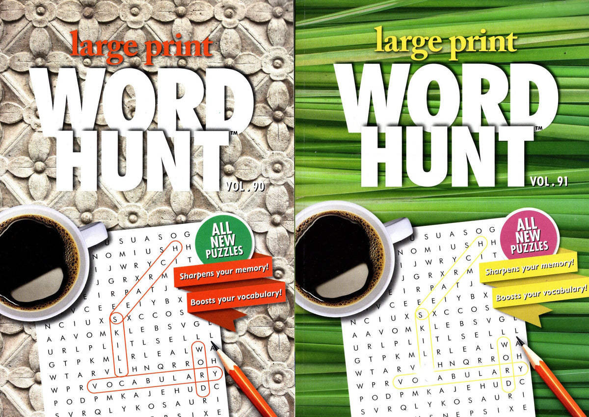 Large Print Word Hunt - All New Puzzles - Vol.90 - Vol.91