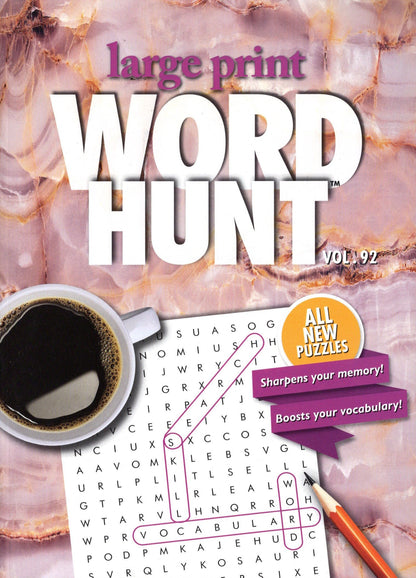 Large Print Word Hunt - All New Puzzles - Vol.92
