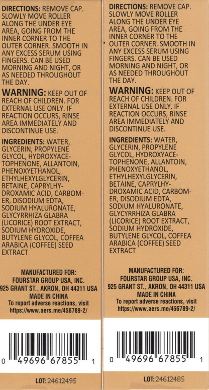 b.pure Reawaken Caffeine Serum Under Eye Roller 2-Pack, 1.0 fl. oz.