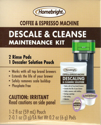 Homebright Coffee & Espresso Machine Descale & Cleance Maintenance Kit, 2 fl. oz