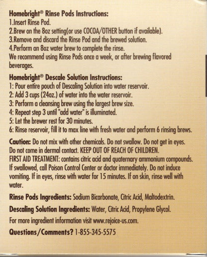 Homebright Coffee & Espresso Machine Descale & Cleance Maintenance Kit, 2 fl. oz