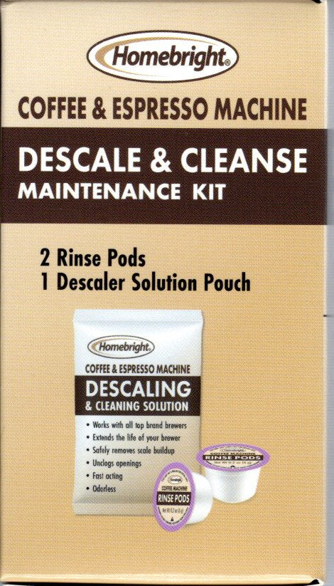 Homebright Coffee & Espresso Machine Descale & Cleance Maintenance Kit, 2 fl. oz