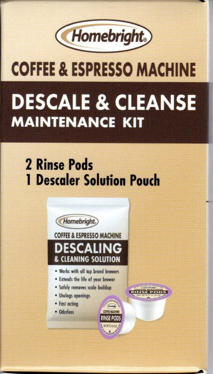 Homebright Coffee & Espresso Machine Descale & Cleance Maintenance Kit, 2 fl. oz