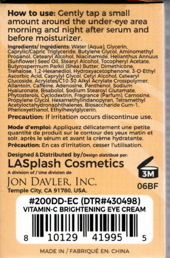 LASplash Skincare Vitamin C Brightening Eye Cream 2-Pack, 0.56 oz.