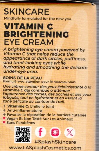 LASplash Skincare Vitamin C Brightening Eye Cream 2-Pack, 0.56 oz.