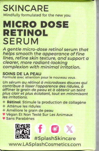 LASplash Skincare Micro Dose Retinol Serum 2-Pack, 0.56 oz.