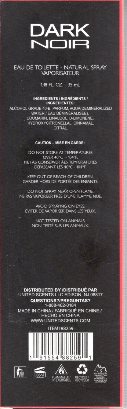 Dark Noir Pour Homme Eau de Toilette, 1.18 fl. oz