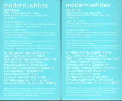modern+whites Refresh+ Breath Freshener Oral Spray 2-Pack, 2.0 fl. oz.