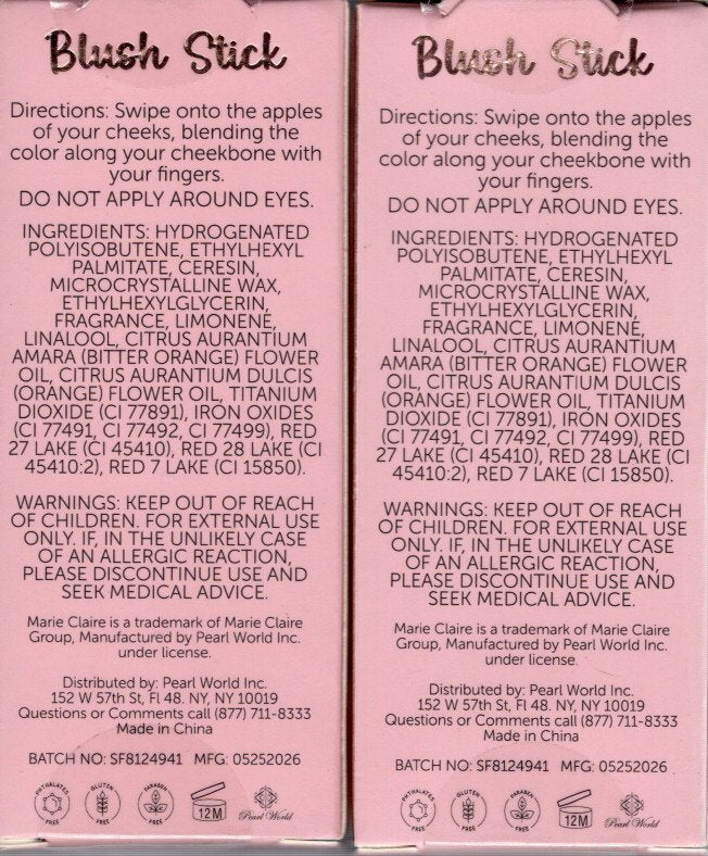marie claire Paris Blush Stick 2-Pack, 0.56 oz. (Soft Mauve)