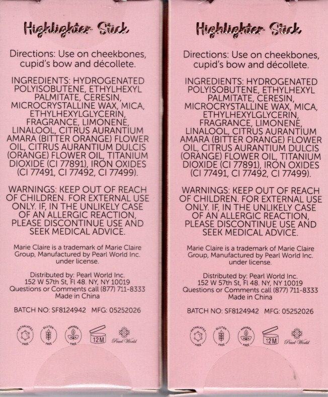 marie claire Paris Blush Stick 2-Pack, 0.56 oz. (Sunbeam)