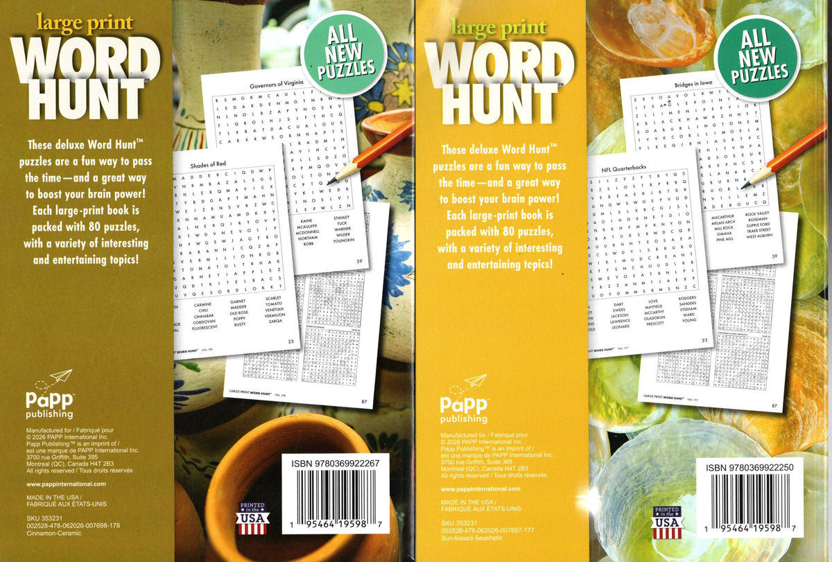 Large Print Word Hunt Vol 177 & 178 2-Pack