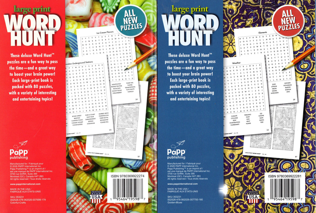 Large Print Word Hunt Vol 179 & 180 2-Pack