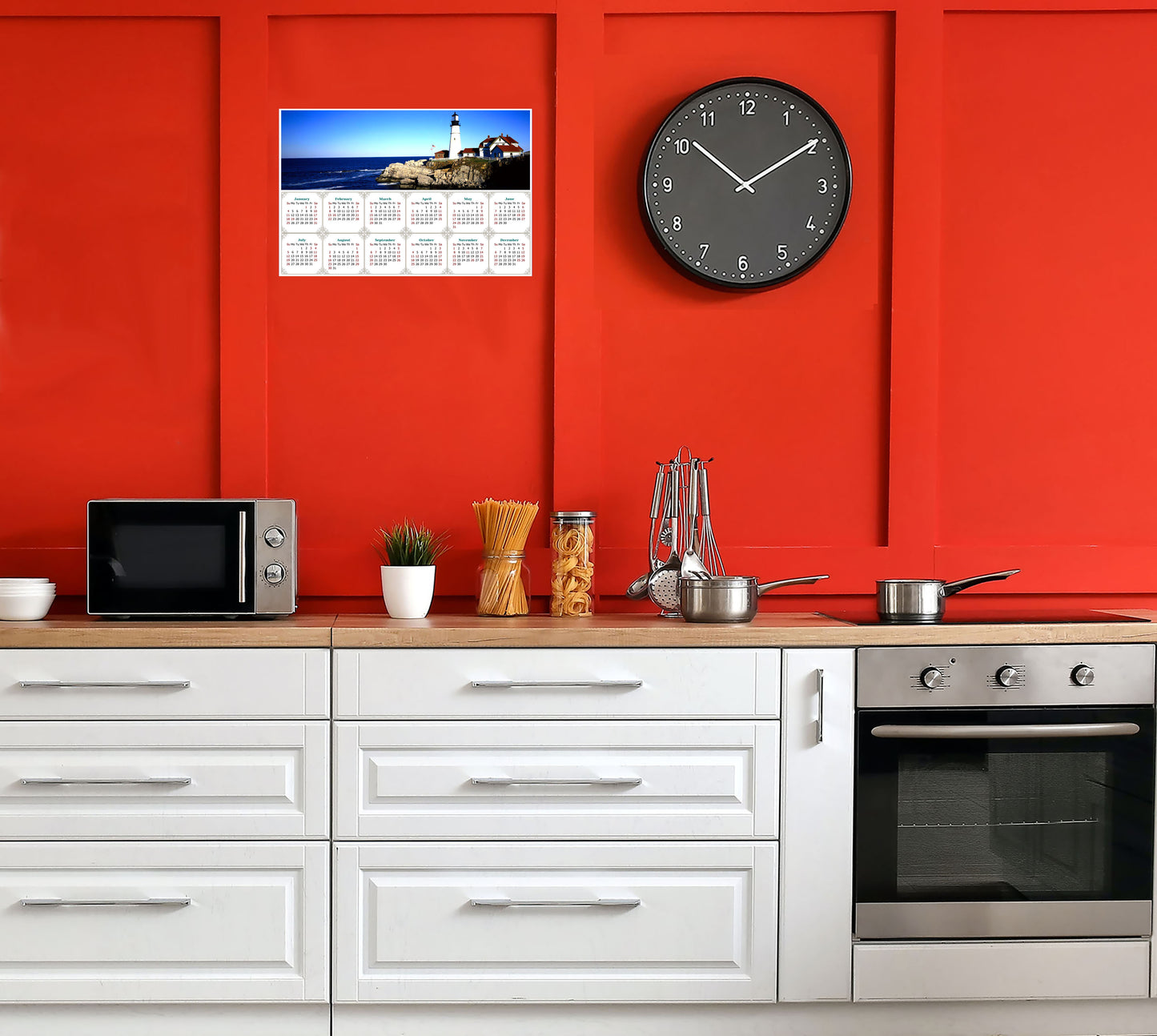 2026 Peel & Stick Calendar - Today is my Lucky Day - Removable -  Portland lighthouse (9"x 6")