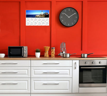 2026 Peel & Stick Calendar - Today is my Lucky Day - Removable -  Portland lighthouse (9"x 6")