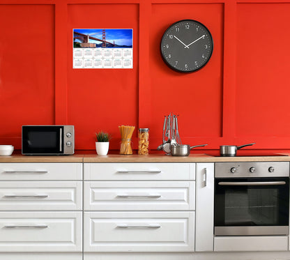 2026 Peel & Stick Calendar - Today is my Lucky Day - Removable - Golden Gate Bridge (9"x 6")