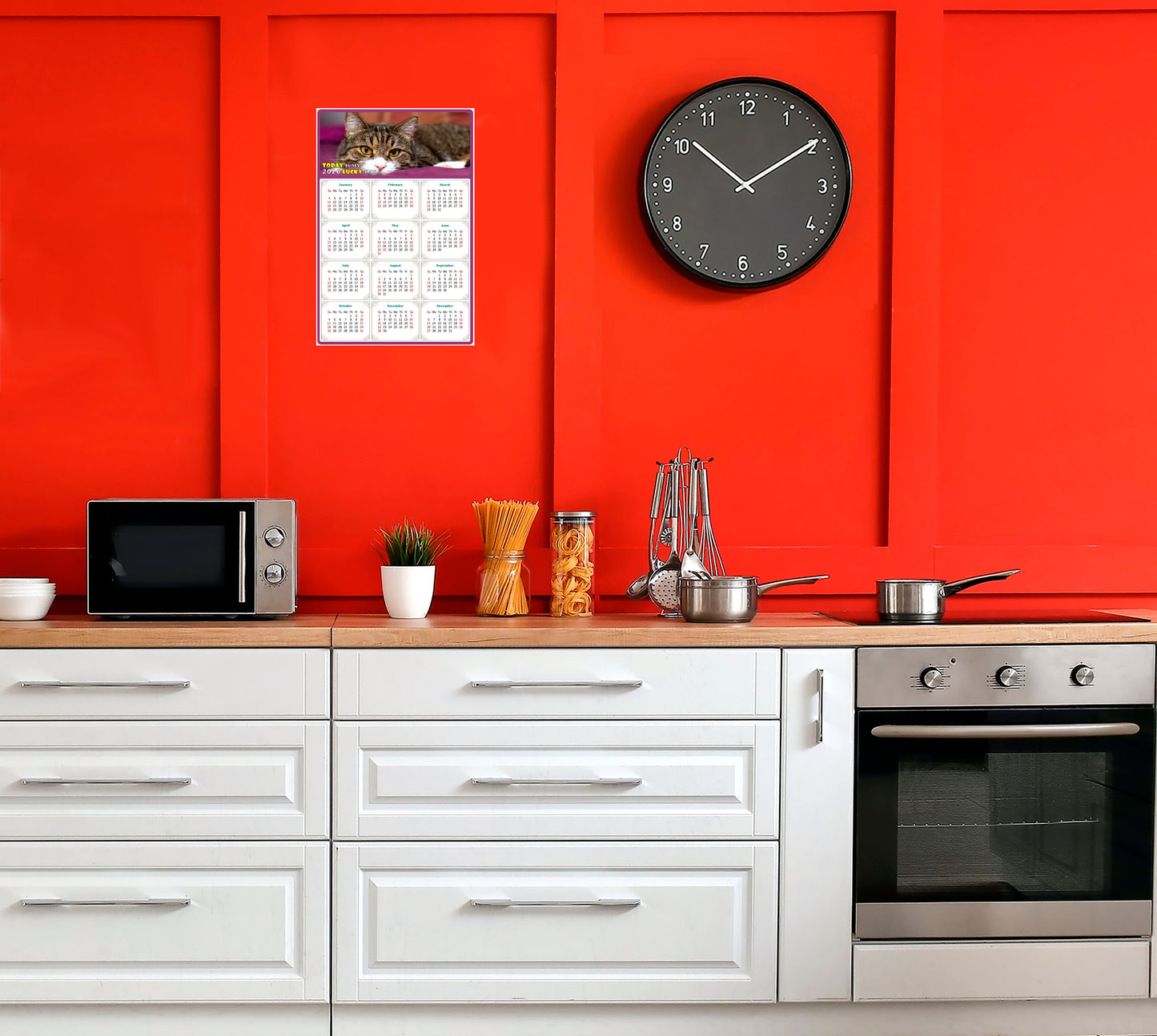 2026 Peel & Stick Calendar - Today is my Lucky Day Removable - Cat 022 (9"x 6")