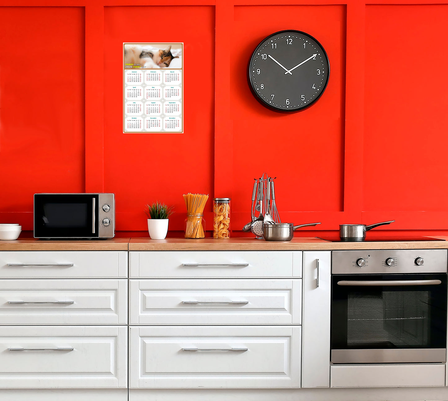 2026 Peel & Stick Calendar - Today is my Lucky Day Removable - Cat 04 (12"x 8")