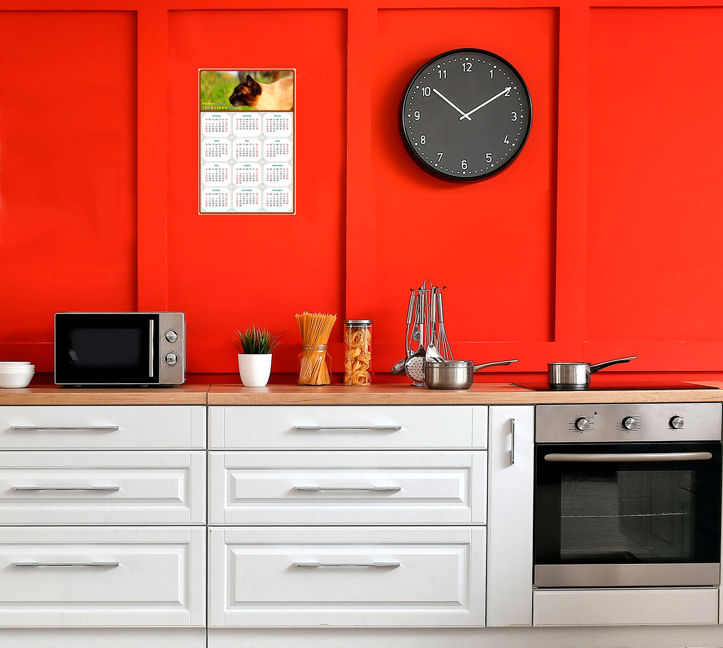 2026 Peel & Stick Calendar - Today is my Lucky Day Removable - Cat 03 (9"x 6")